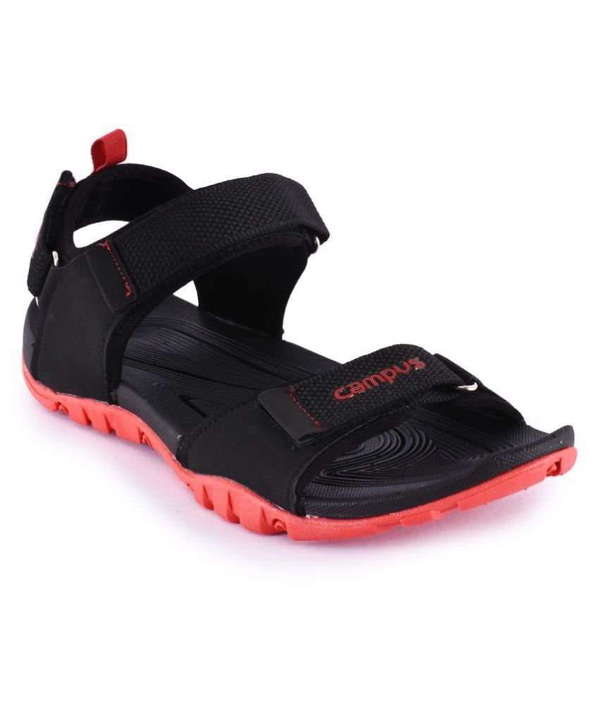 Campus Black Synthetic Floater Sandals - Buy Campus Black Synthetic Floater Sandals Online at 