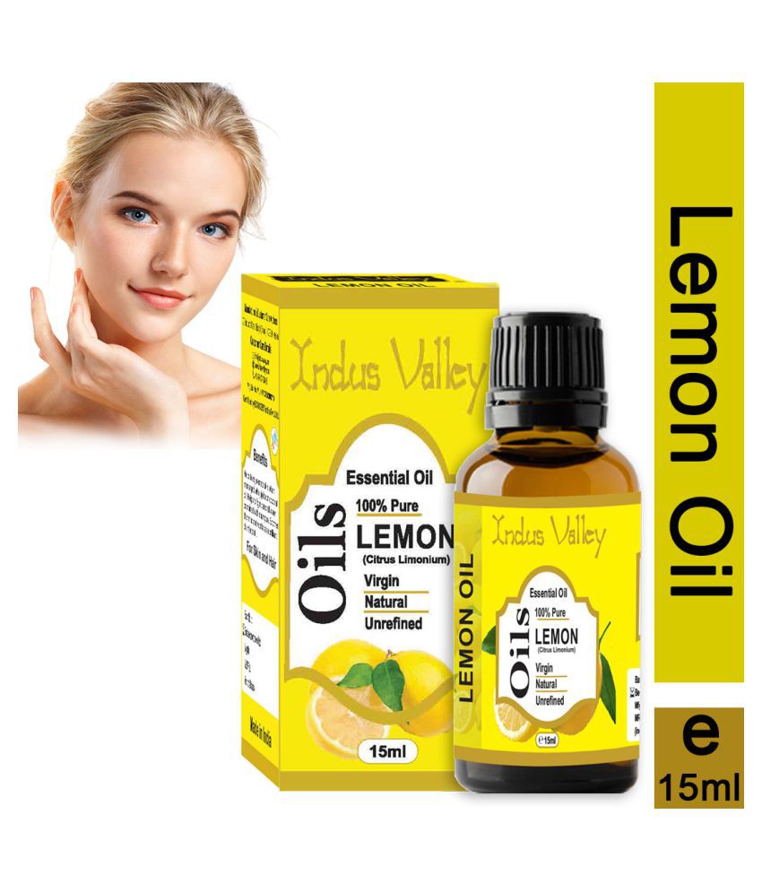     			Indus Valley 100% Natural & Organic, Lemon Essential Oil & Dropper for Skin, Hair Care