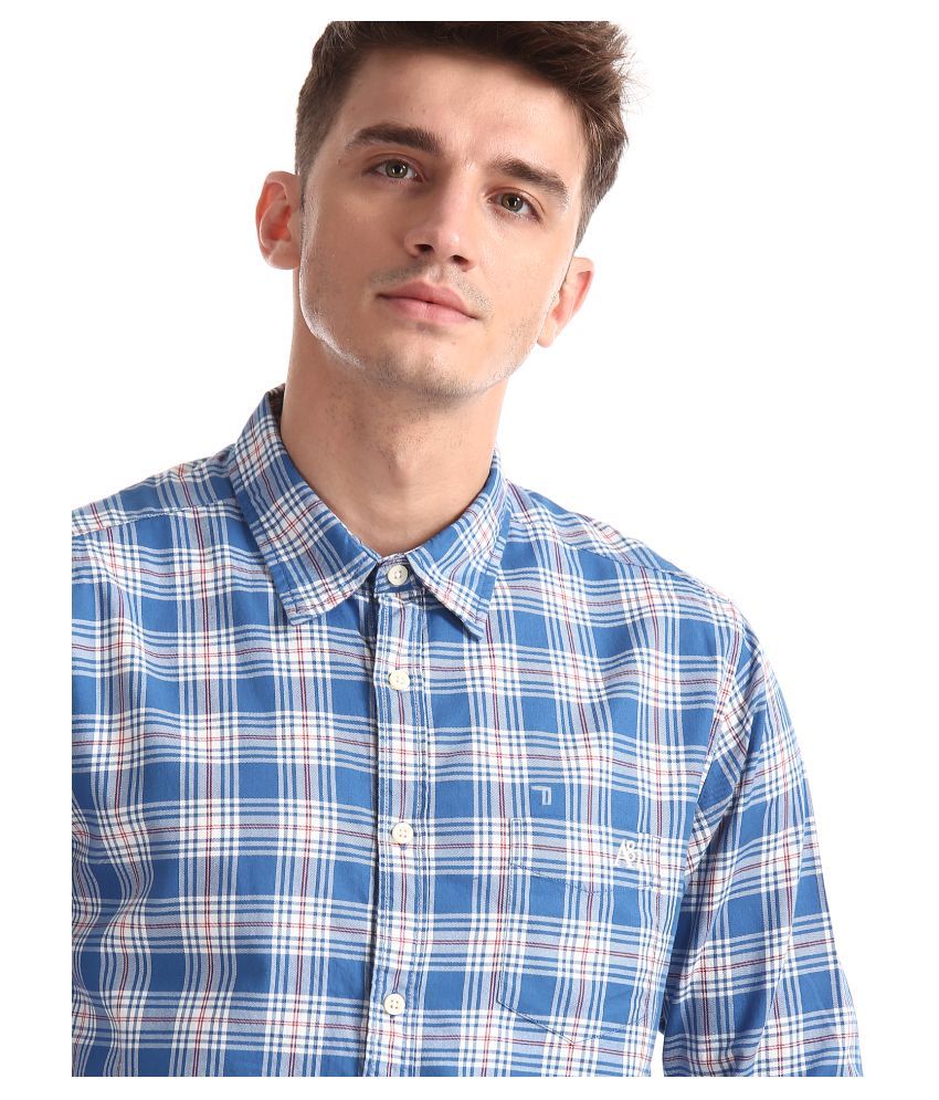 Aeropostale 100 Percent Cotton Blue Shirt - Buy Aeropostale 100 Percent ...