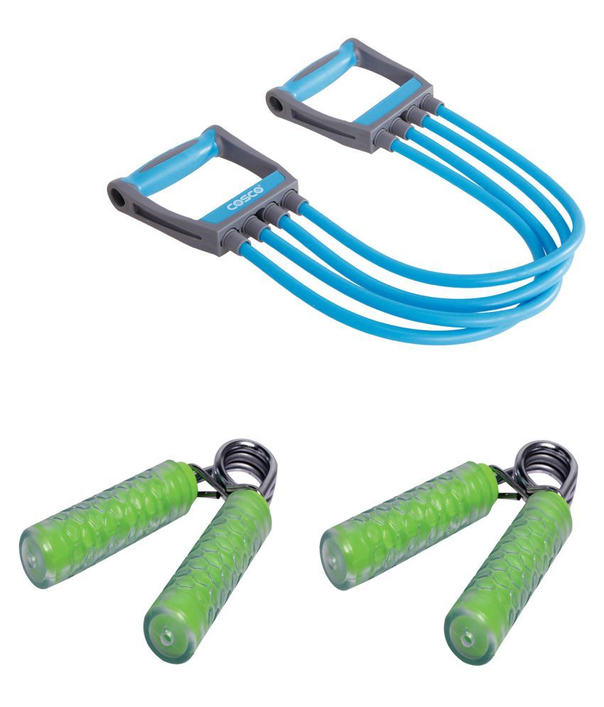 Cosco Fitness Kit amp; Combo 1 Chest Expander #034;Octane #034;, 2 Fitness Hand Grip #034;clutch #034;