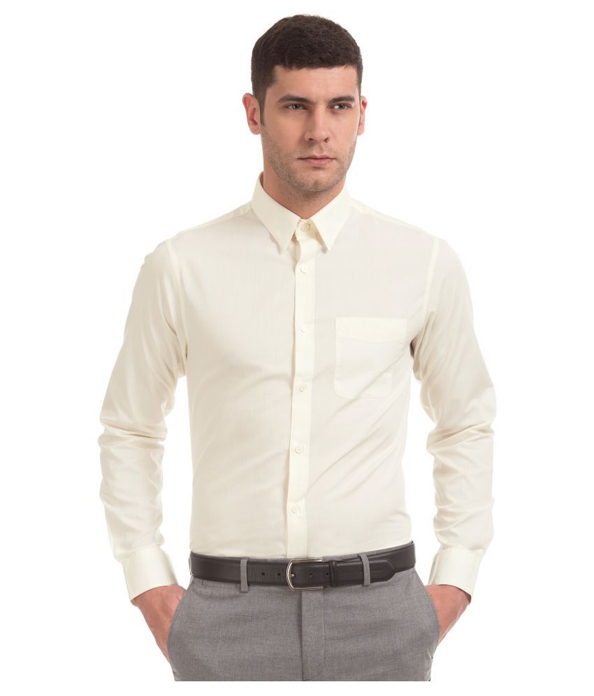 U.S. Polo Assn. 100 Percent Cotton White Solids Formal Shirt - Buy U.S ...