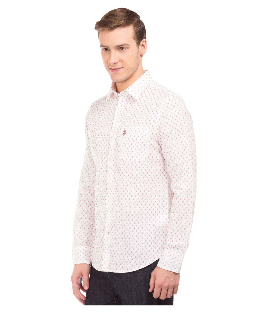 us polo white linen shirt