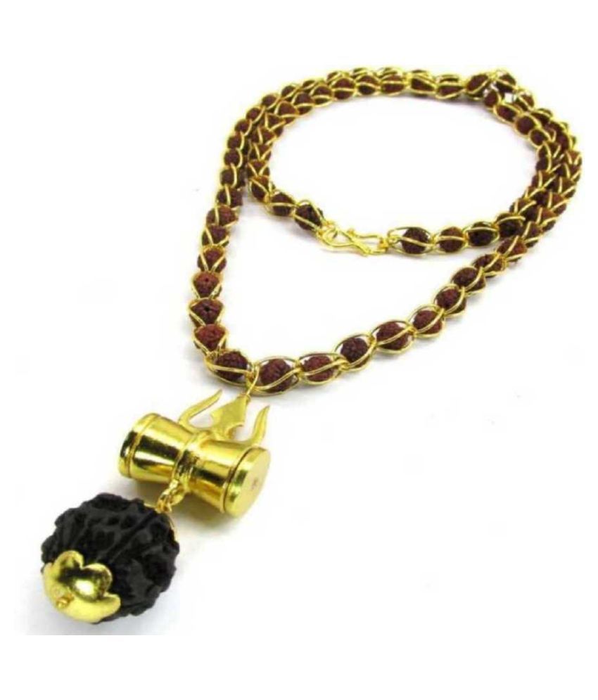     			bhaune collection Wire Mala With Black Rudraksha Damru Locket