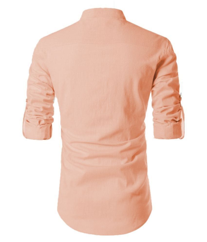 Edinwolf Linen Light Orange Shirt - Buy Edinwolf Linen Light Orange ...