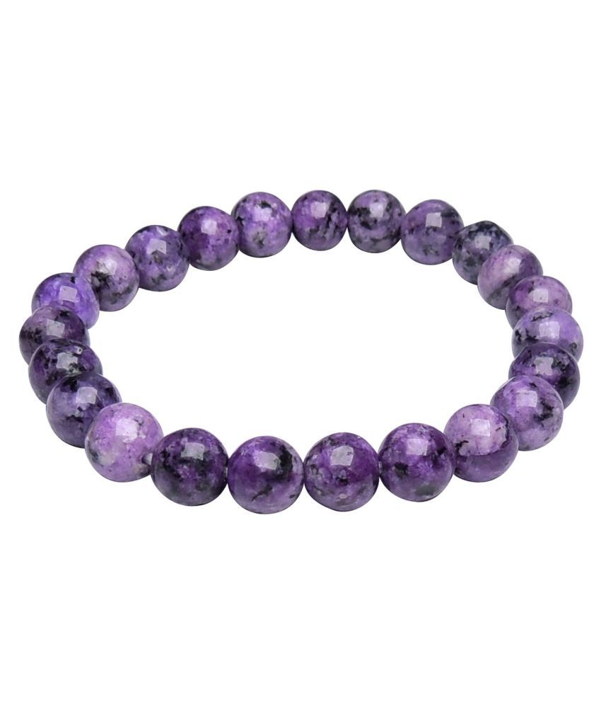 Satyamani Natural Energised Purpurite 8 mm Bead Bracelet: Buy Satyamani ...