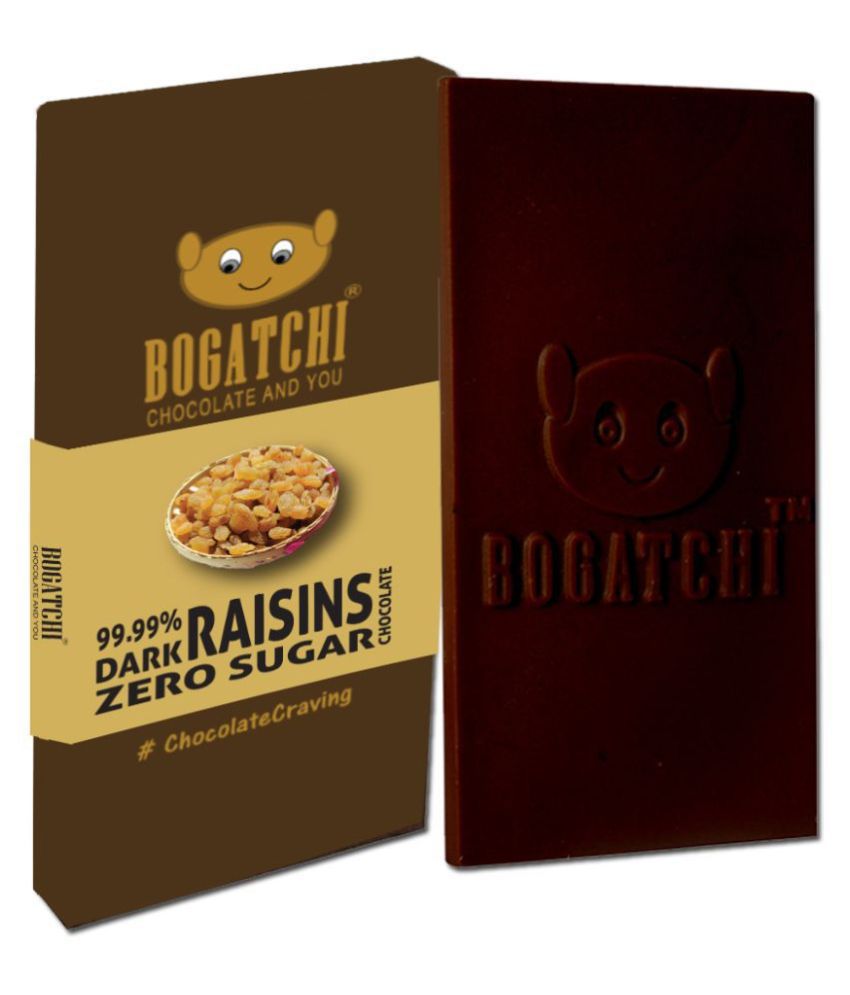 BOGATCHI 99% Dark Cocoa Raisins Dark Chocolate 80 g