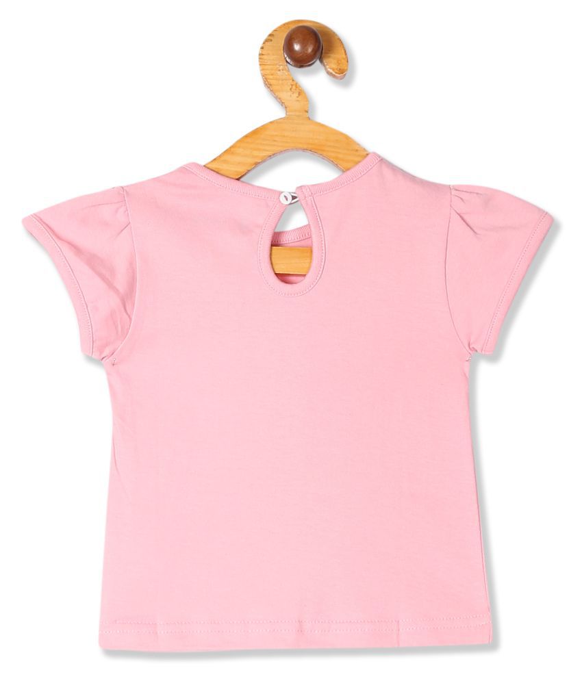 Girls Pink Printed Cotton T-Shirt - Buy Girls Pink Printed Cotton T ...