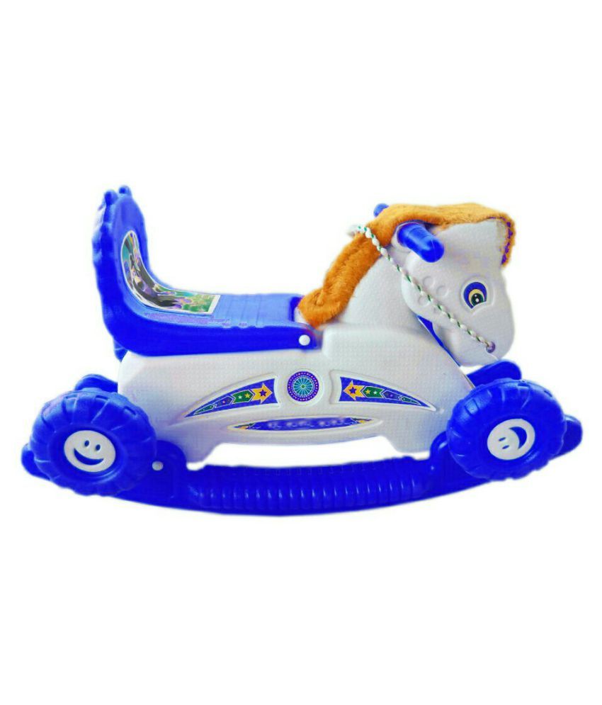 OH BABY'' BABY PLASTIC HORSE WITH ROCKING FUNCTION AND RUNNING RIDE ON