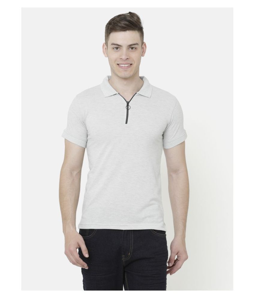 Elegance Cotton Blend Grey Plain Polo T Shirt - Buy Elegance Cotton ...