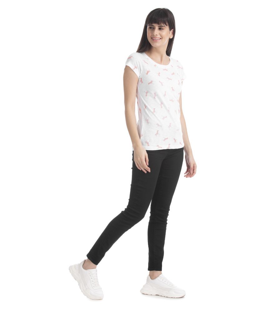 Buy Sugr Cotton White TShirts Online at Best Prices in India Snapdeal