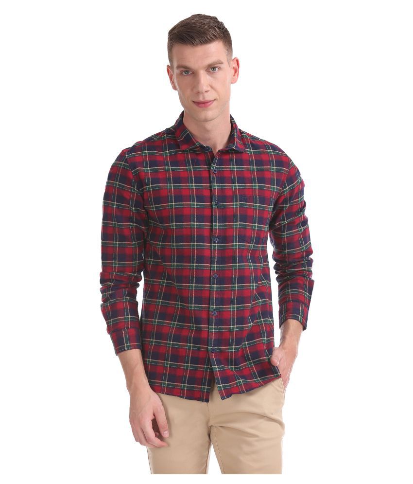 Ruggers 100 Percent Cotton Red Shirt - Buy Ruggers 100 Percent Cotton ...