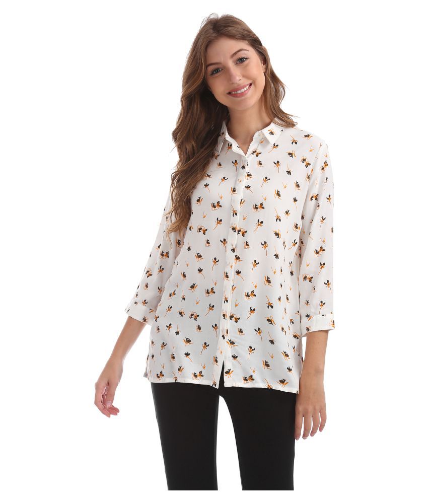 white rayon shirt