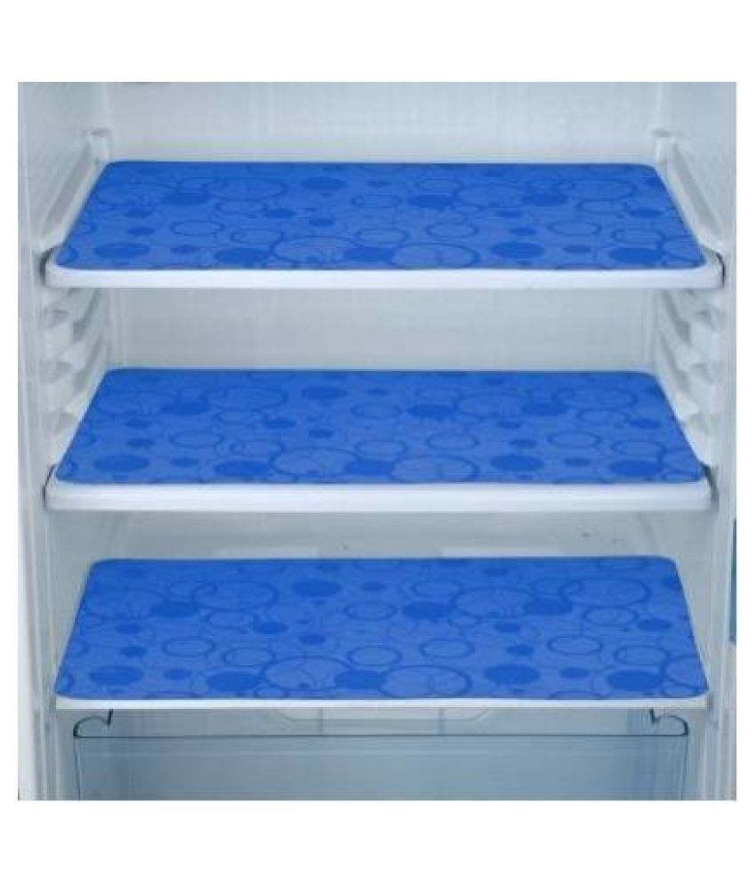     			Revexo Set of 3 PVC Blue Fridge Mats