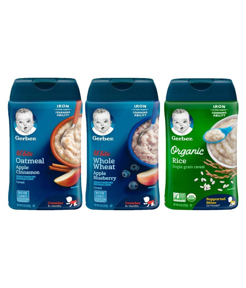 Gerber Oat Acww Apple Blueberryorganic Rice Infant Cereal For 12