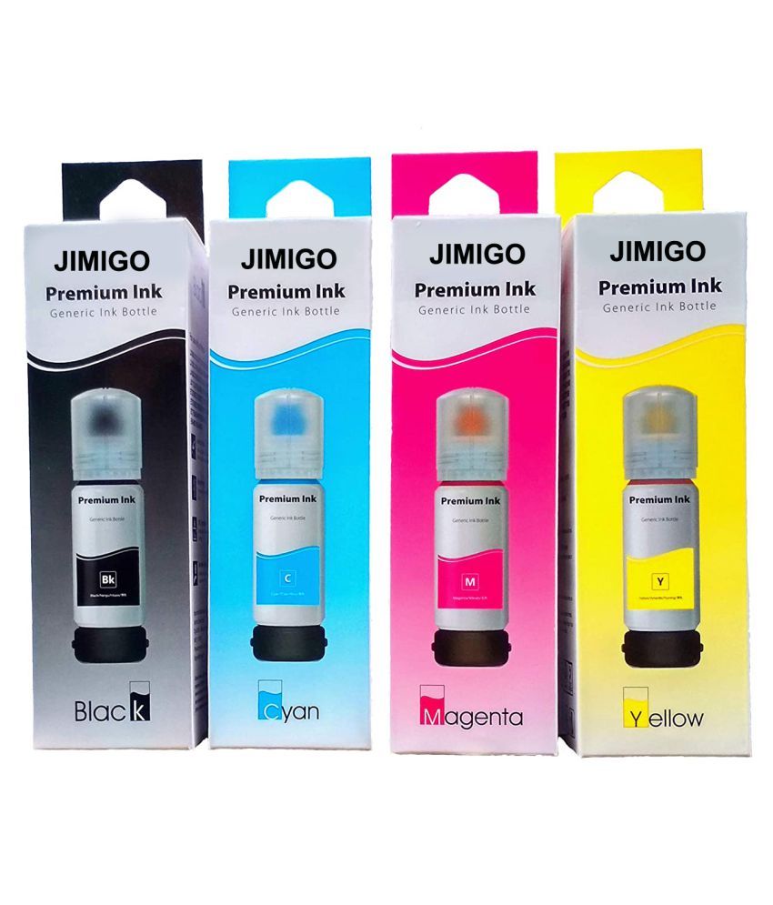 Jimigo Ink For Epson 004 Multicolor Pack Of 4 Ink Bottle For Refill Ink Epson L3110l3100l3101 0068