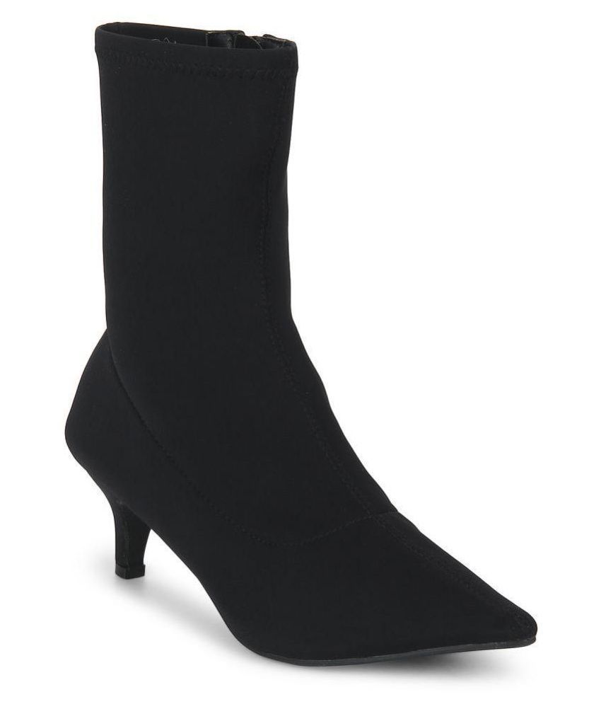 truffle collection chunky chelsea heeled ankle boots in black