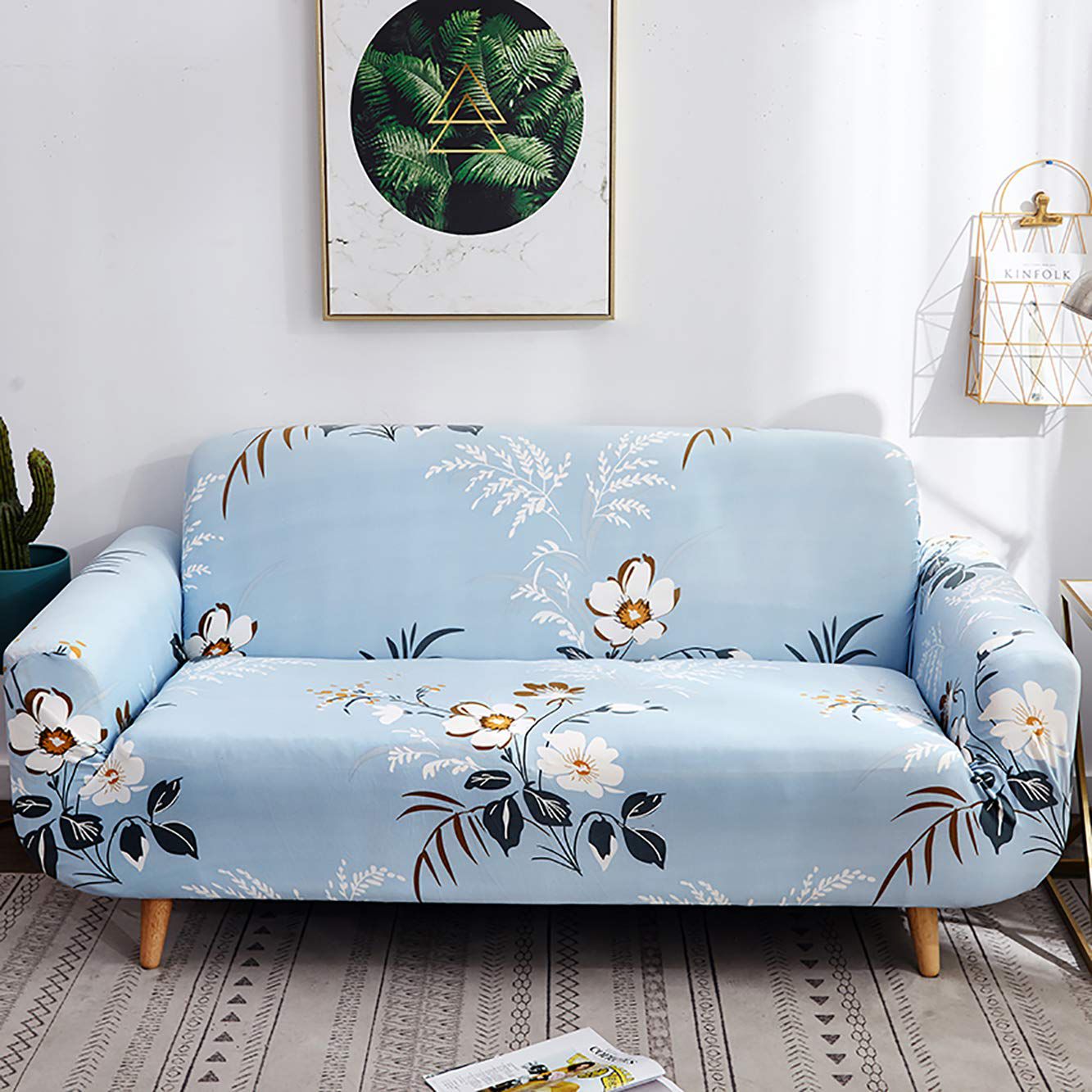     			House Of Quirk 1 Seater Poly Cotton Single Sofa Cover Set