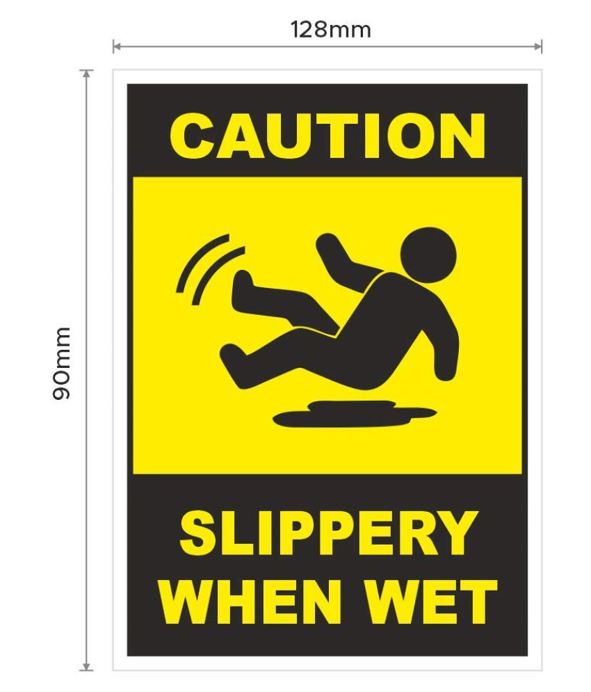     			Rangvishwa Enterprises Slippery When Wet Caution Sticker ( 12 x 9 cms )