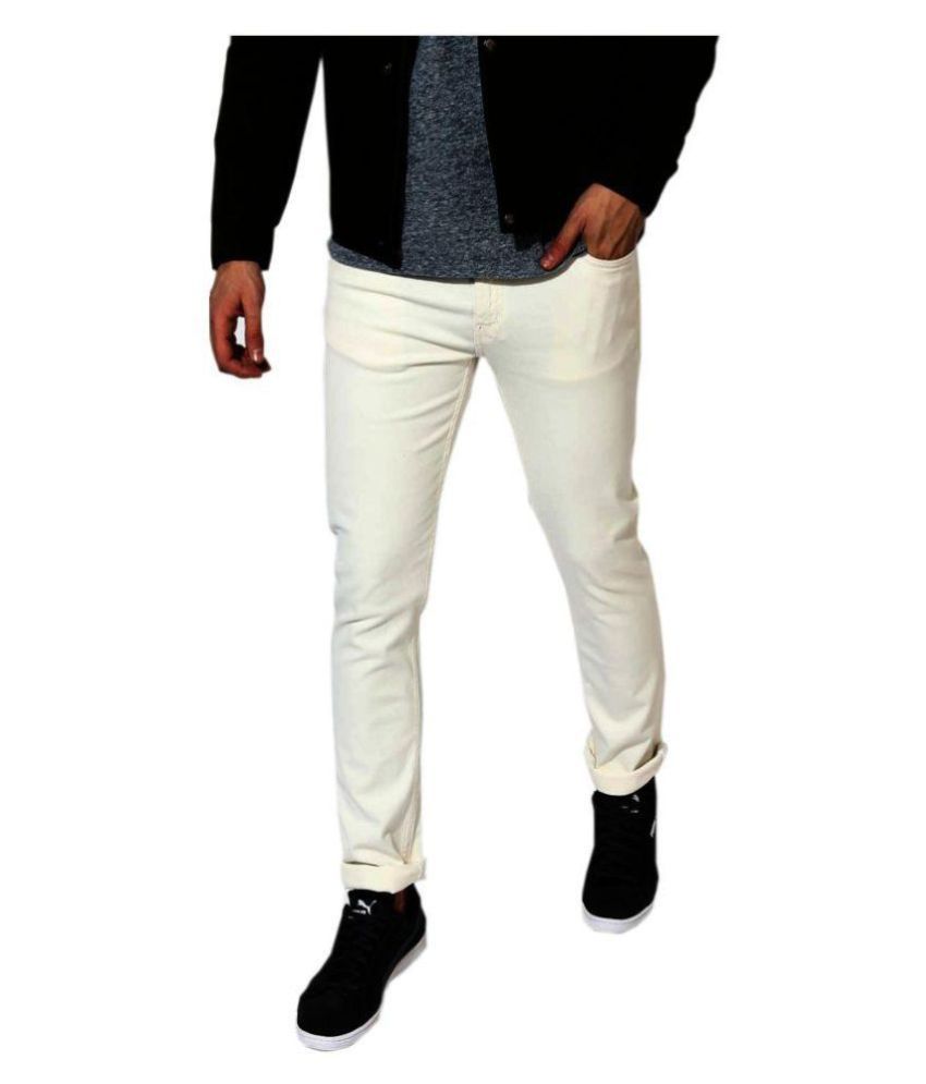     			HALOGEN White Slim Jeans