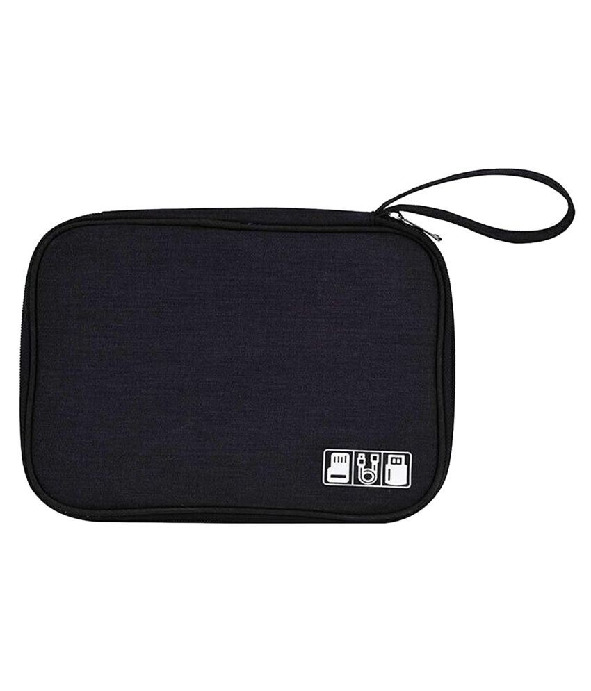     			House Of Quirk Black Electronic Gadget Accessories Travel Organizer Bag