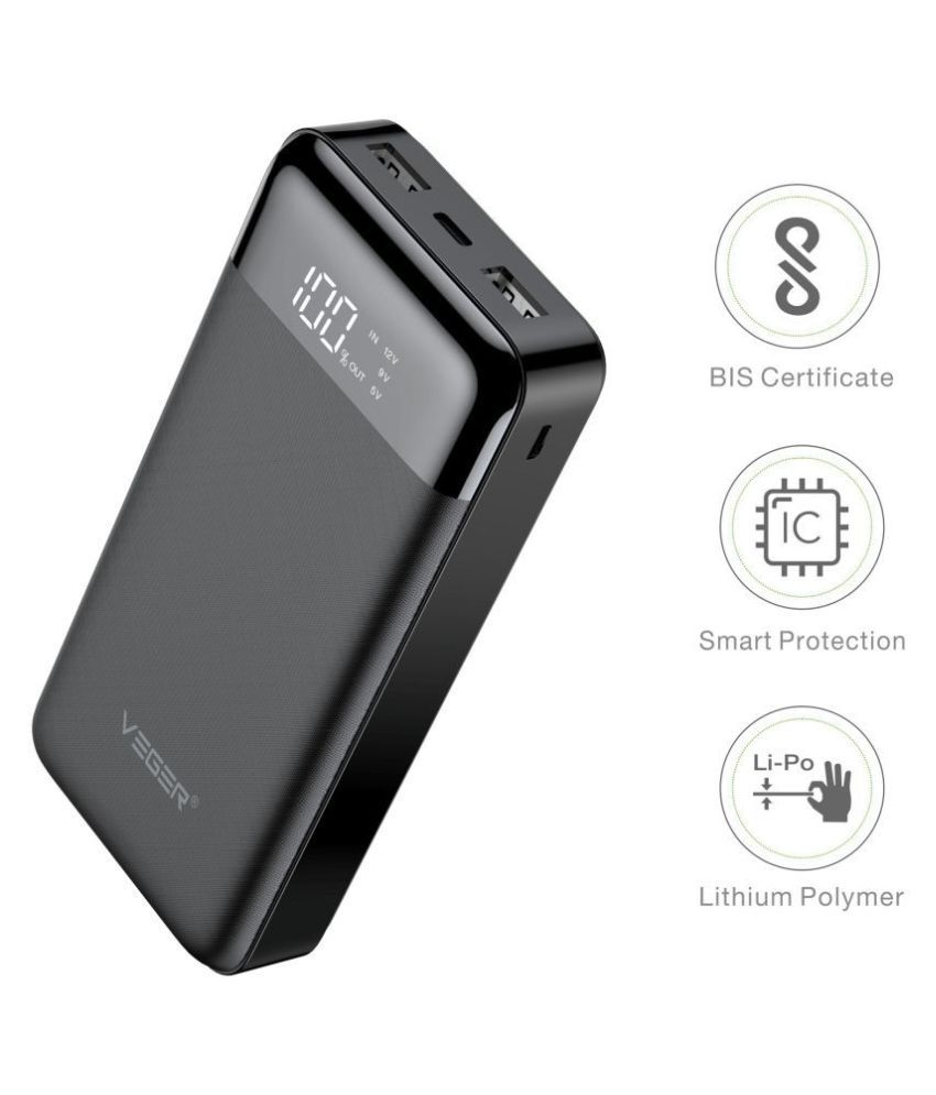 VEGER W2016 LCD Display 20000 -mAh Li-Polymer Power Bank ...