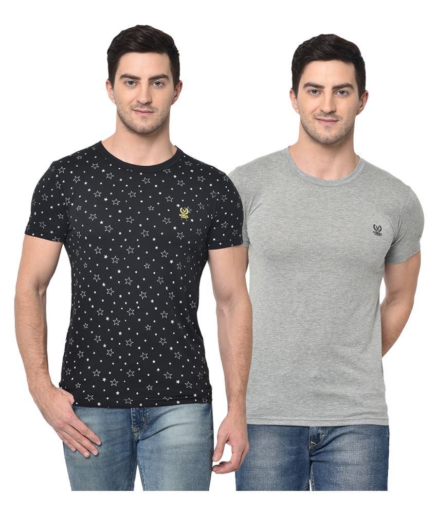    			Vimal Jonney Cotton Multi Solids T-Shirt