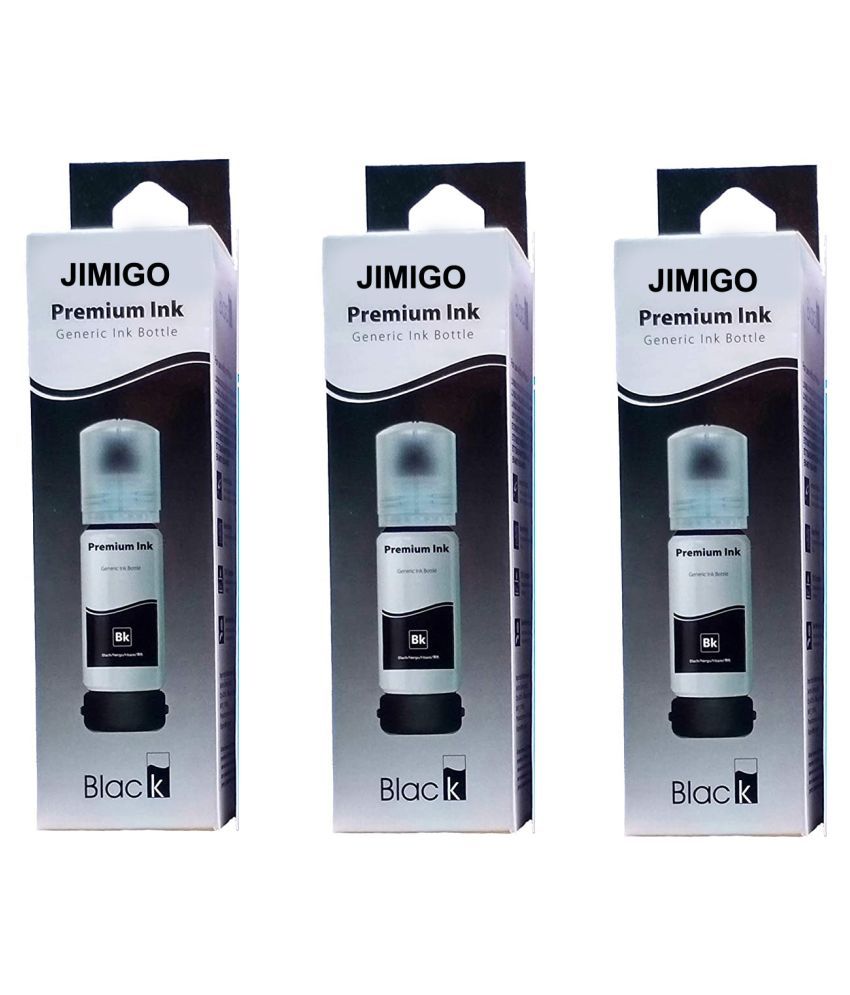 JIMIGO INK FOR EPSON L3100 Black Pack of 3 Ink bottle for Refill ink Epson L3110,L3100,L3101 