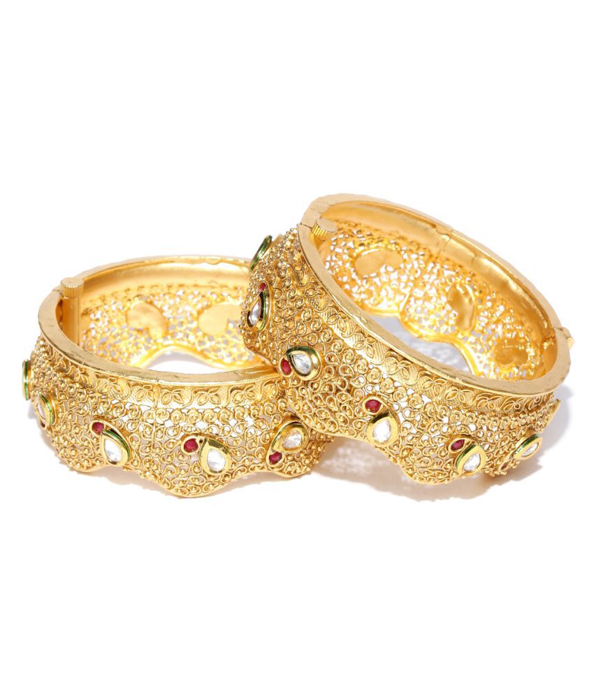     			Priyaasi Vintage Style Gold Plated Copper Kadaa Bangles