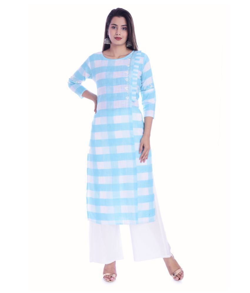Ravani International Cotton Kurti With Palazzo Stitched Suit Buy