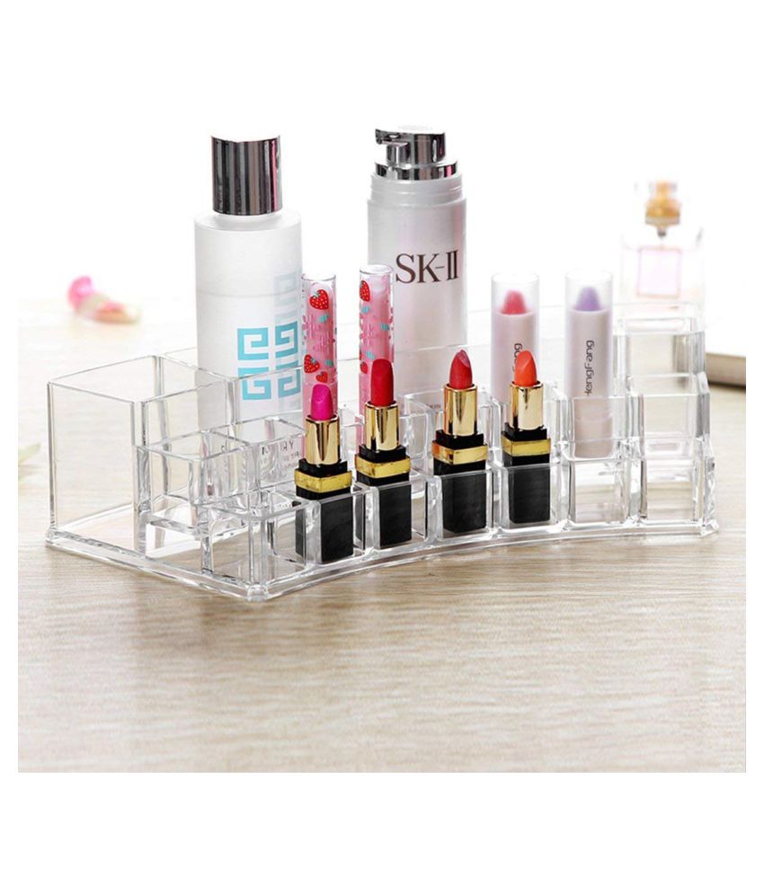Curved Acrylic Makeup, Lipstick and Nail Polish Organizer Kit with 19  Sections: Buy Curved Acrylic Makeup, Lipstick and Nail Polish Organizer Kit  with 19 Sections Online at Low Price - Snapdeal