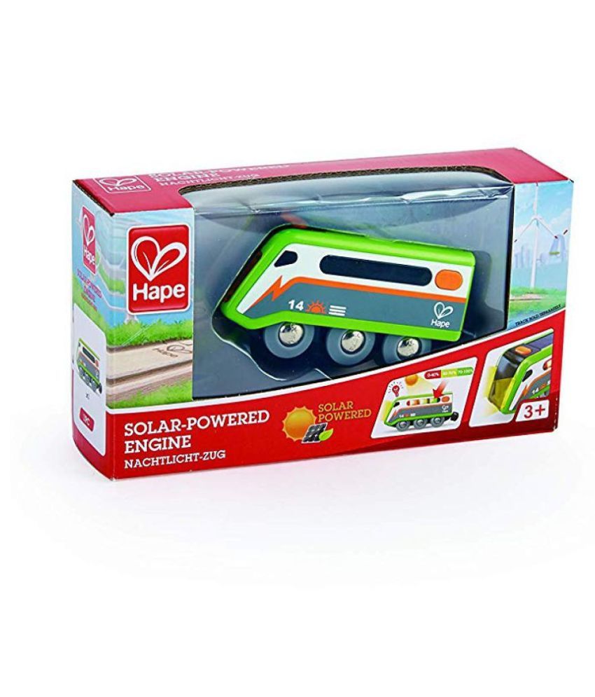 Hape Solar Powered Train MultiColored Train Engine Toy, Railway