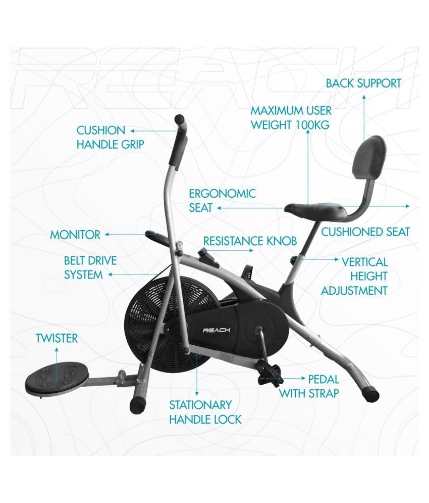 stationary exercise bike with back support