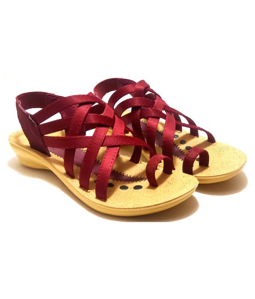 maroon pointed flats
