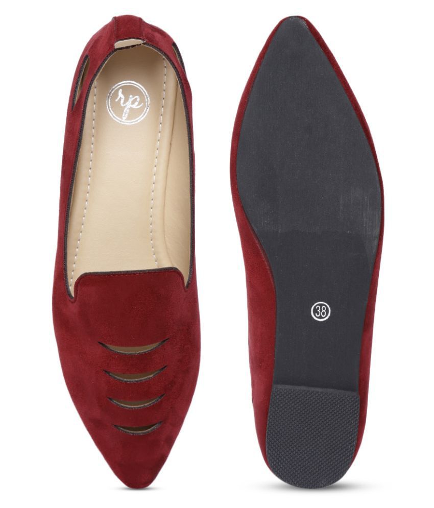Red Pout Maroon Flats Price in India- Buy Red Pout Maroon Flats Online ...