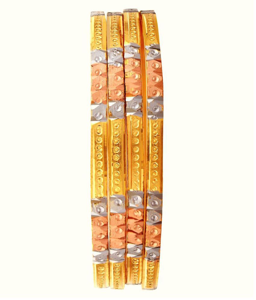     			Shine Art Designer Gold Plated Multi-Color Bangles Set of 4 Pcs for Women
