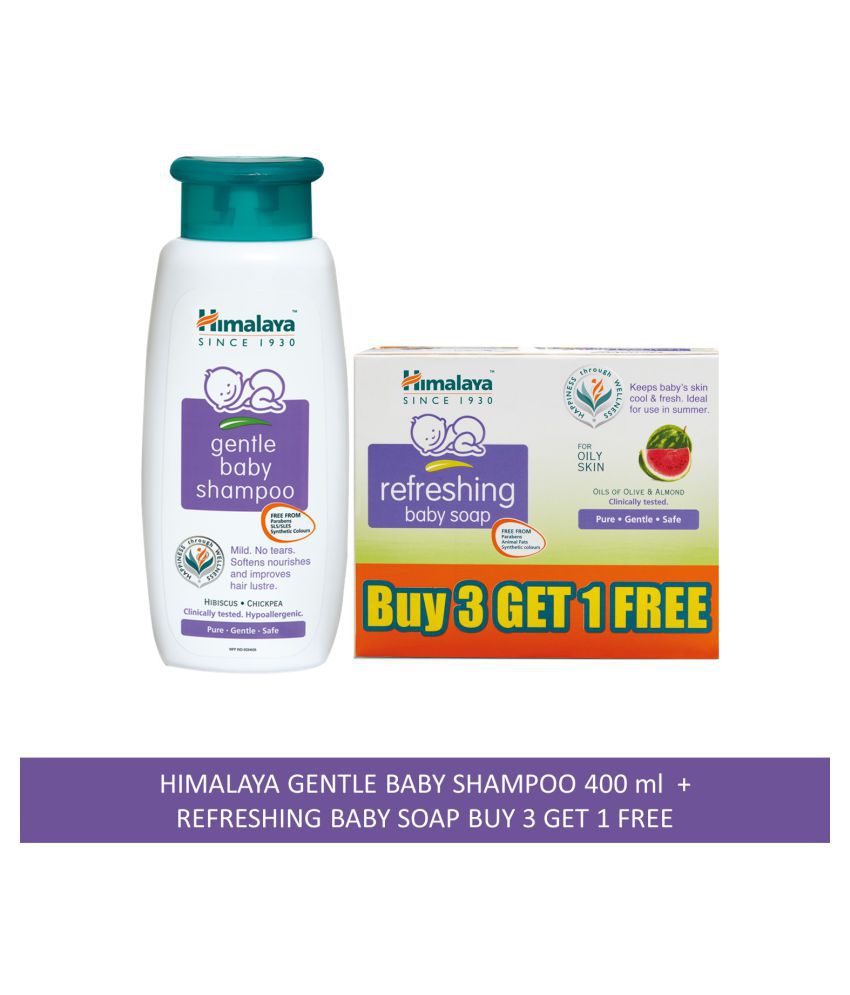     			Himalaya Gentle Baby Shampoo 400ML India Refreshing Baby Soap 4X75G Buy 3 Get 1 Combo