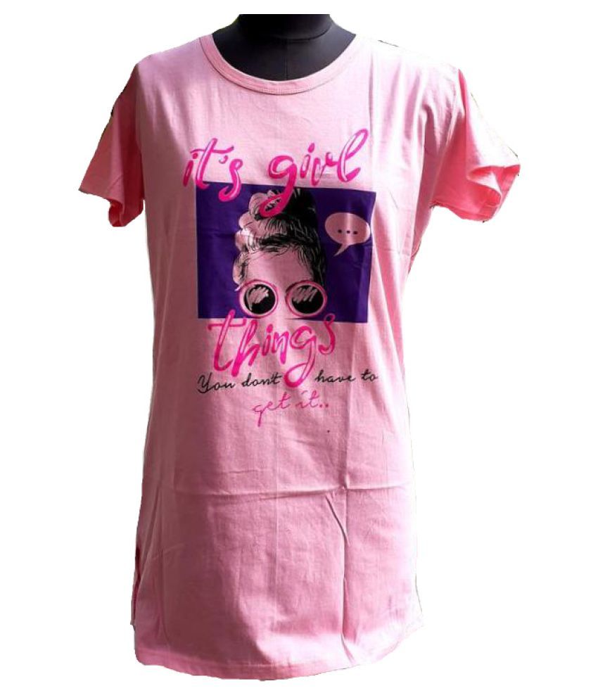     			Whyme Fashion Cotton Pink T-Shirts