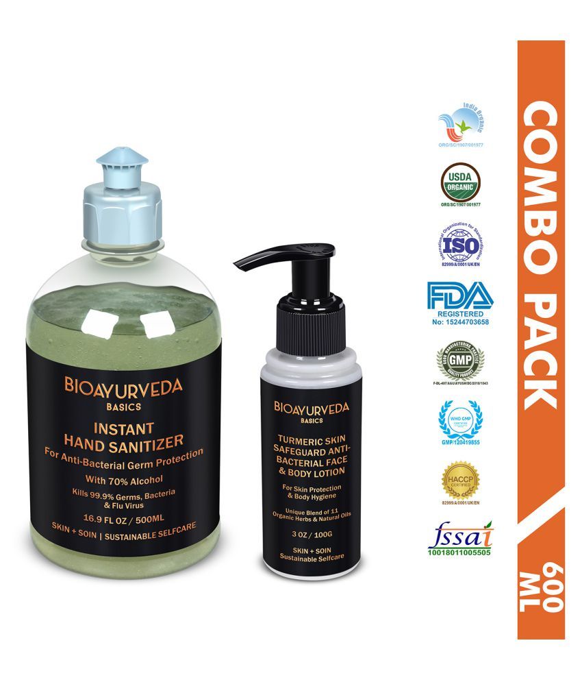BioAyurvda Instant Hand & Turmeric Body Lotion Combo Hand Lotion 600 mL