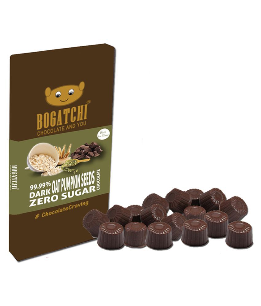BOGATCHI 99% Dark Oats 16 Bites Pumpkin Seeds Dark Chocolate 80 g