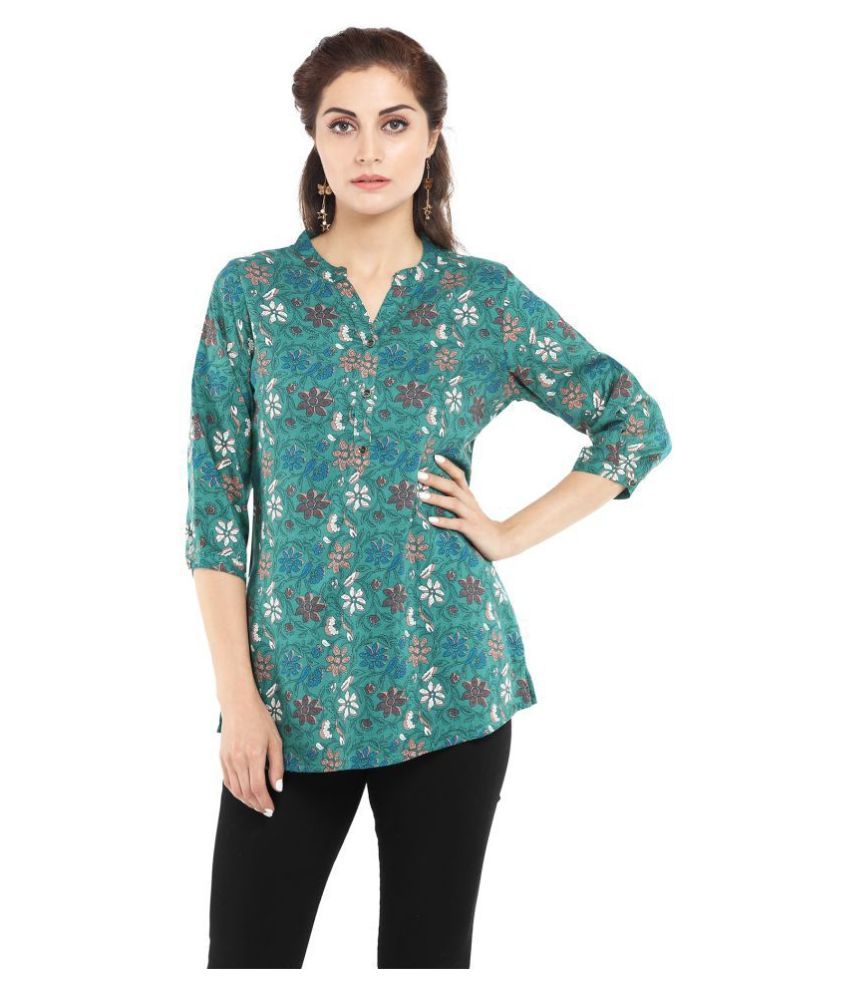 Alena Green Rayon Straight Kurti - Buy Alena Green Rayon Straight Kurti ...