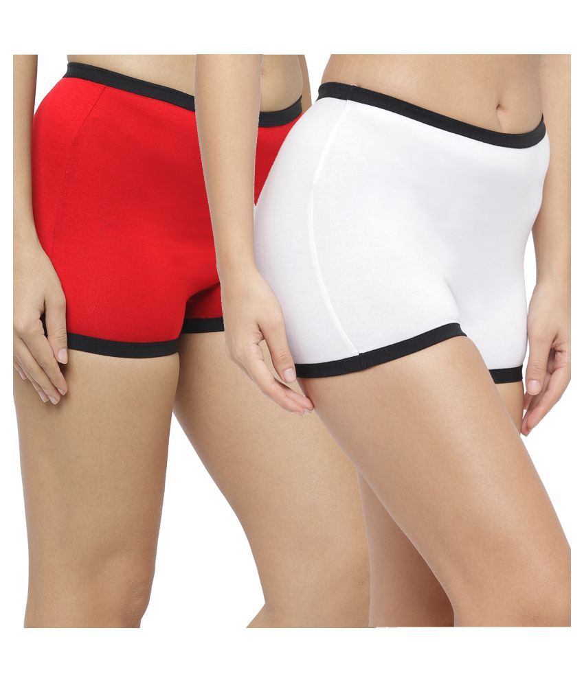     			N-Gal Pack of 2 Cotton Lycra Women's Boy Shorts ( Multi Color )