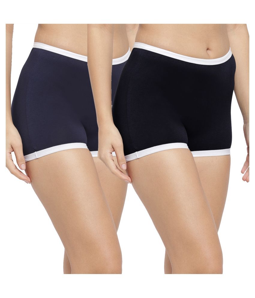     			N-Gal Pack of 2 Cotton Lycra Women's Boy Shorts ( Multi Color )