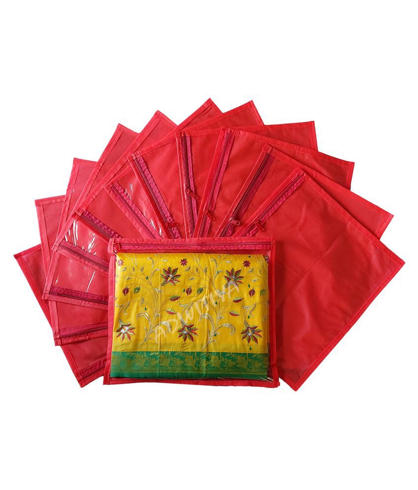     			ADWITIYA Red Saree Covers - 12 Pcs