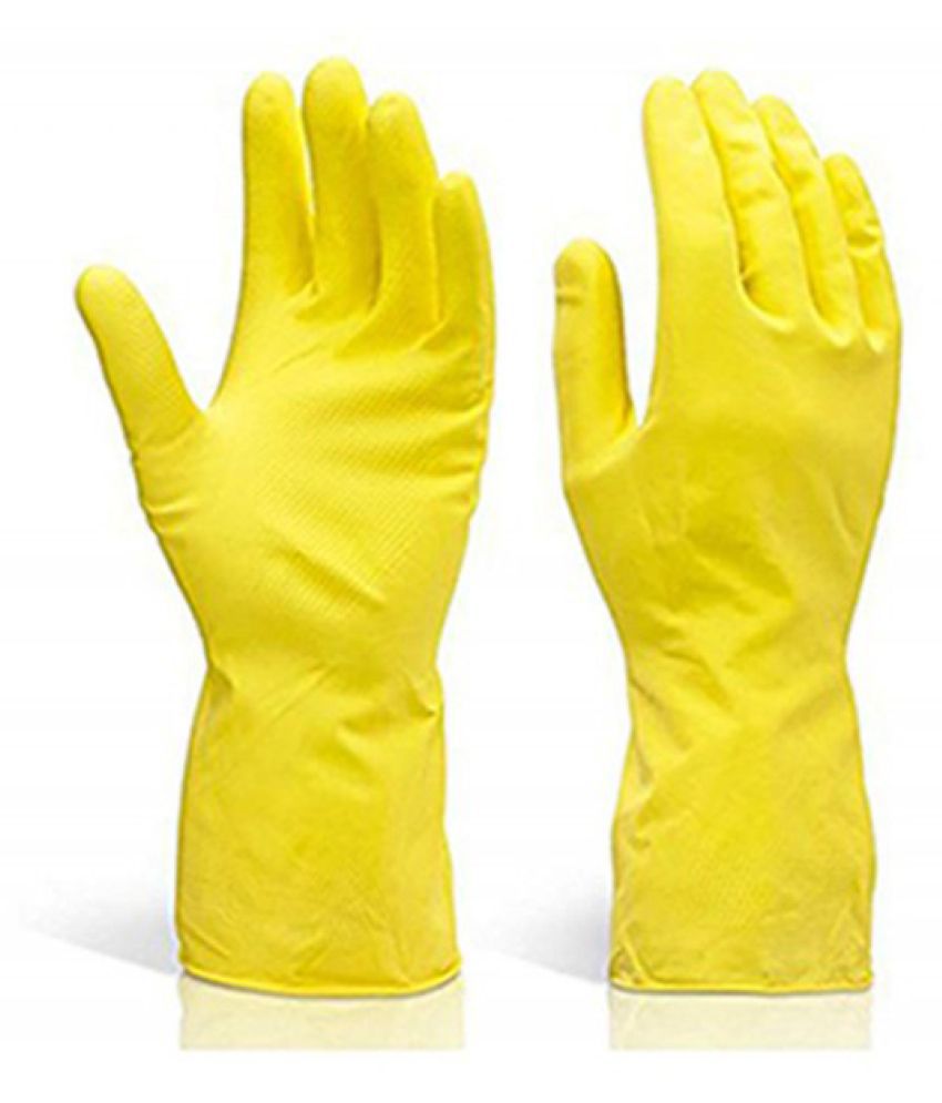SEN ENTERPRISE Rubber Standard Size Cleaning Glove 2 pair of Gloves ...