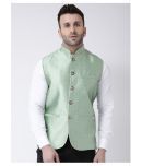 Hangup Green Polyester Blend Nehru Jacket