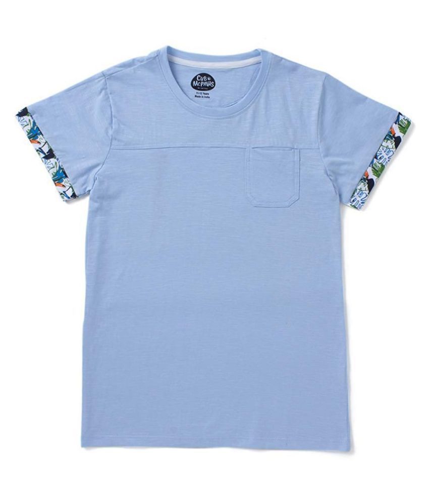 Cub McPaws Boys T Shirt, 100% Cotton slub Jersey, Airforce Blue, 4 to 12 Years