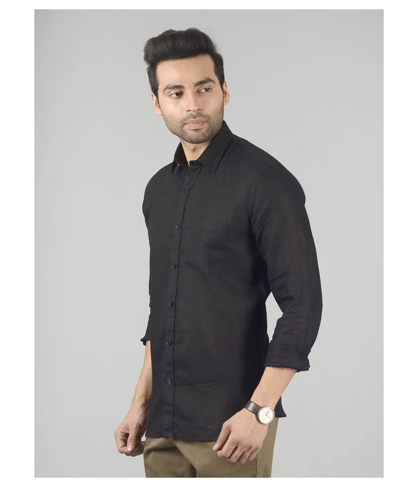 JB Sport Linen Black Shirt Buy JB Sport Linen Black Shirt Online at