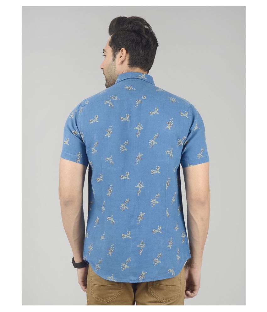 JB Sport Linen Blue Shirt Buy JB Sport Linen Blue Shirt Online at