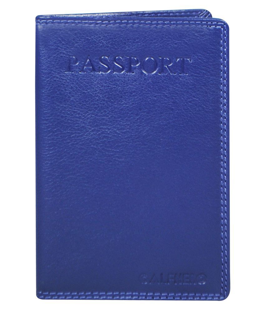     			Calfnero Leather Purple Passport Holder