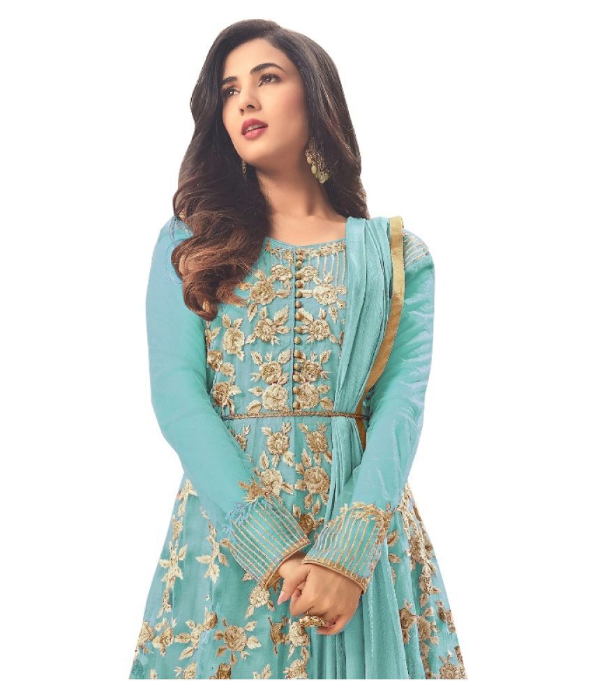 cLEMIRA Green Net Dress Material Buy cLEMIRA Green Net Dress Material